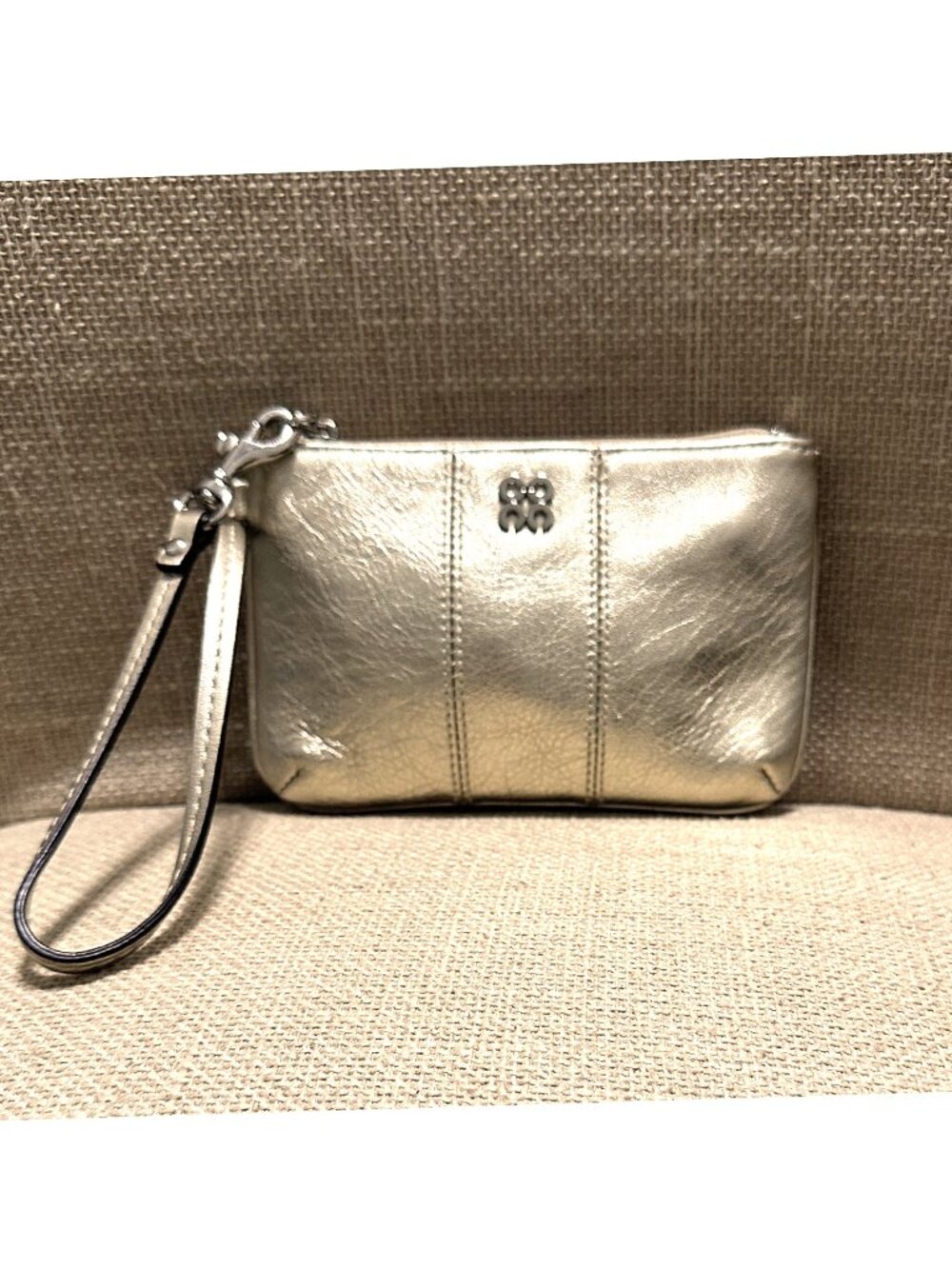 Coach Gold Leather Wristlet